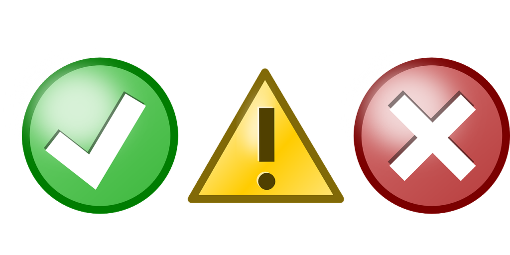 tick, asterisk, cross